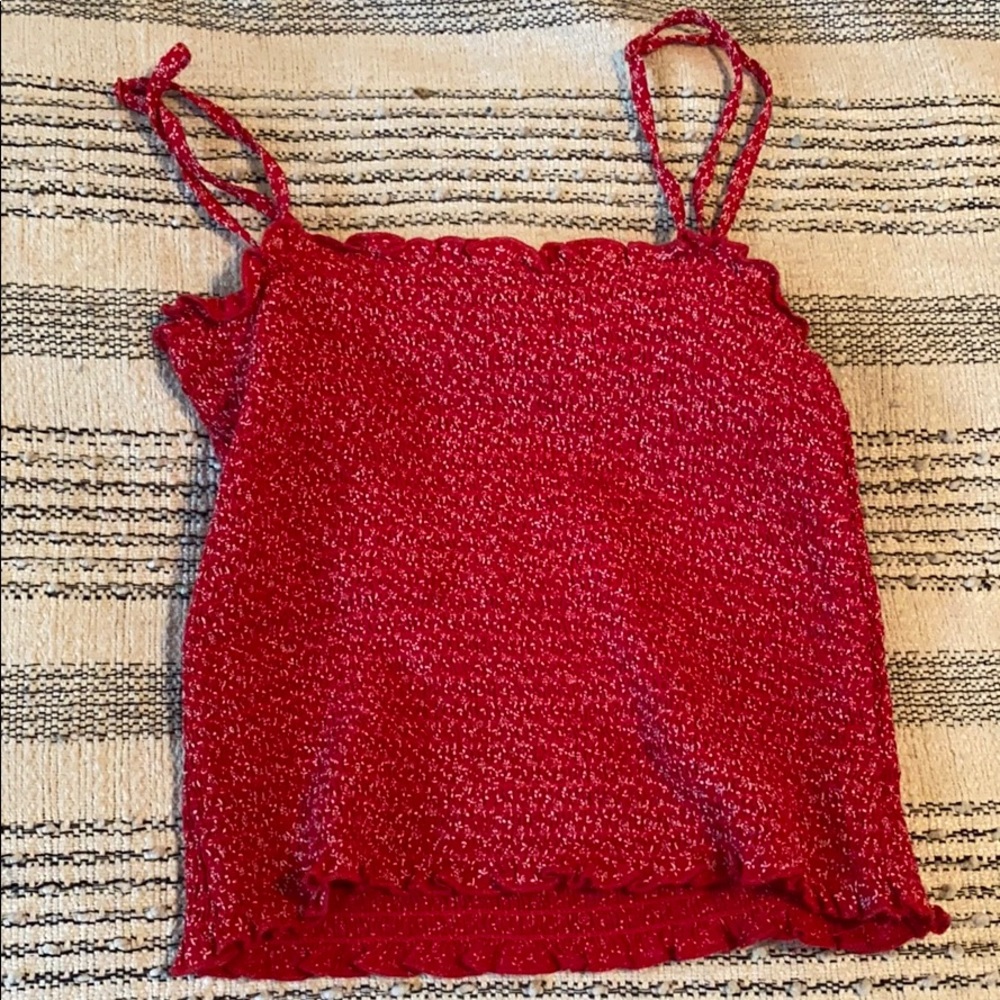 Red cropped brandy Melville top